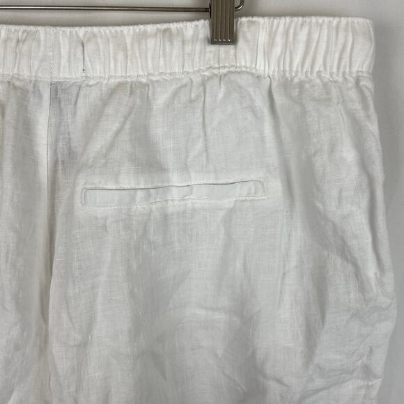 Tahari Women's 100% Linen White Shorts 6" Inseam Elastic Tie Waist Size 1X - Picture 6 of 8
